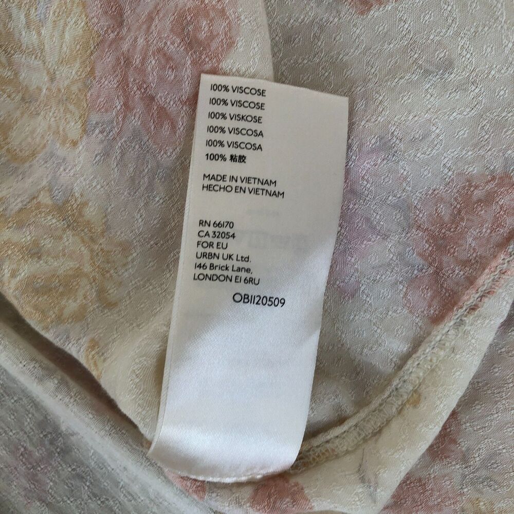 Free People Romantic Feminine 100% Rayon Boho Cottagecore Puff Sleeve Blouse S - Picture 5 of 14
